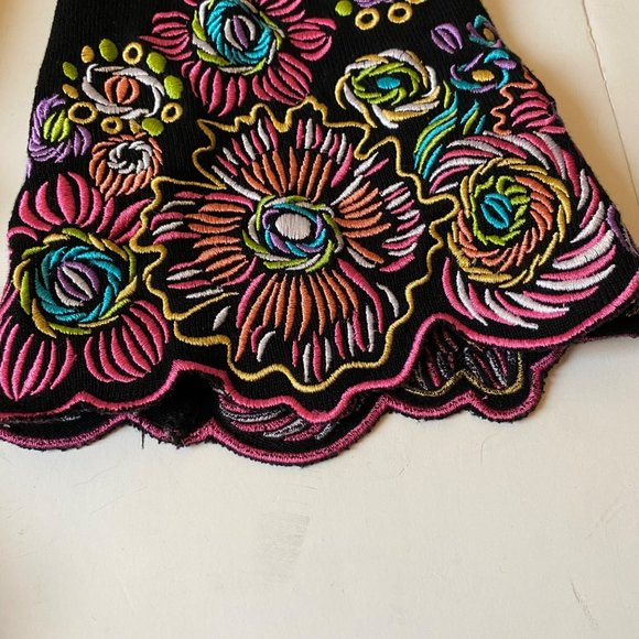 Bob Mackie Wearable Art long sleeve shirt embroidered flowers bright colors S - Picture 8 of 8
